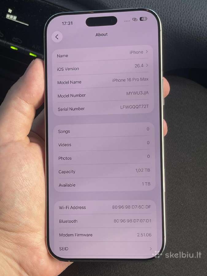 iPhone 16 pro max 1tb - nuotraukos Nr. 3