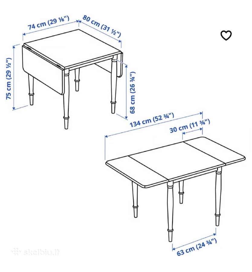Ikea virtuvinis stalas (sulankstomas) - nuotraukos Nr. 7