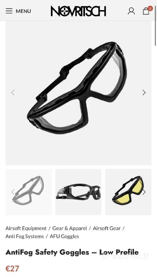 Novritsch Antifog Safety Goggles – Low Profile - nuotraukos Nr. 2