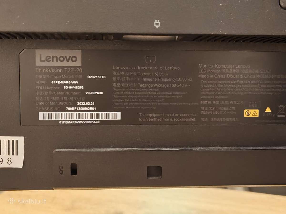 Lenovo Thinkvision T22i-20 - nuotraukos Nr. 4