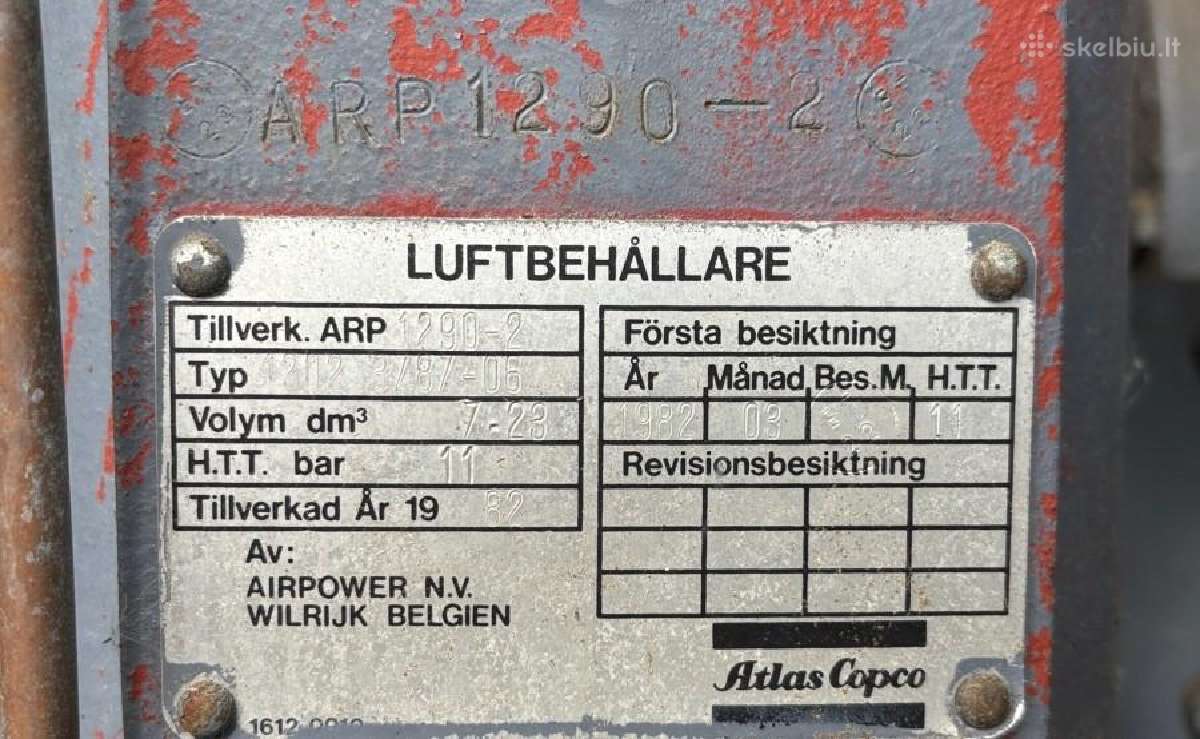 Kompresorius atlas 11kw - nuotraukos Nr. 19