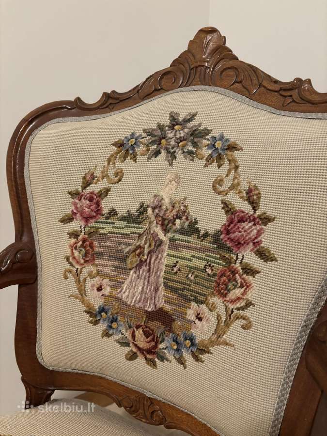 Prancūziško rokoko / Louis XV stiliaus kėdė - nuotraukos Nr. 3