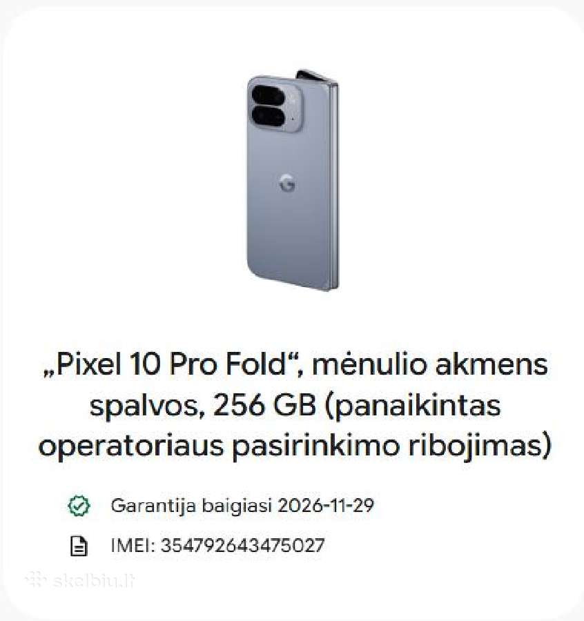 Google Pixel 10 Pro Fold 256gb Naujas - nuotraukos Nr. 5