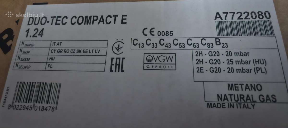 Dujinis katilas Baxi Compact E 1.24, 24 kw. - nuotraukos Nr. 2