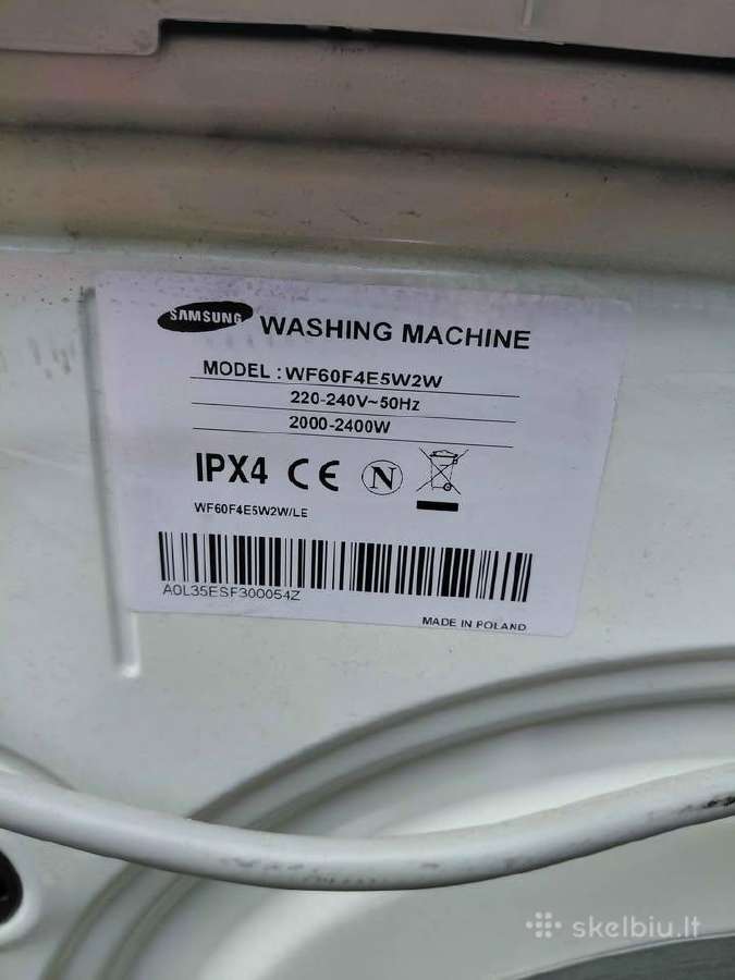 Skalbimo mašina Samsung (siaura, tik 43cm!). - nuotraukos Nr. 6
