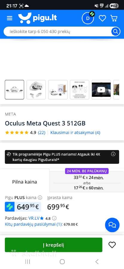 Meta quest 3 (512gb) 4k/HD - nuotraukos Nr. 10