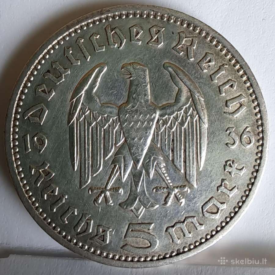 1936 Vokietija 5 markės - nuotraukos Nr. 2