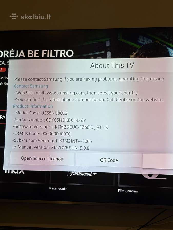 Samsung Ue55nu8002 4k Uhd Smart TV 120hz - nuotraukos Nr. 3