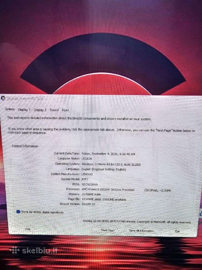 Lenovo Oled / Ryzen 9 9955hx / Rtx 5070 - nuotraukos Nr. 6