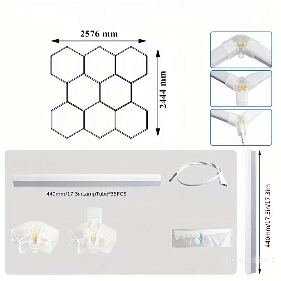 Modernus LED šviestuvas Hexagon - nuotraukos Nr. 6