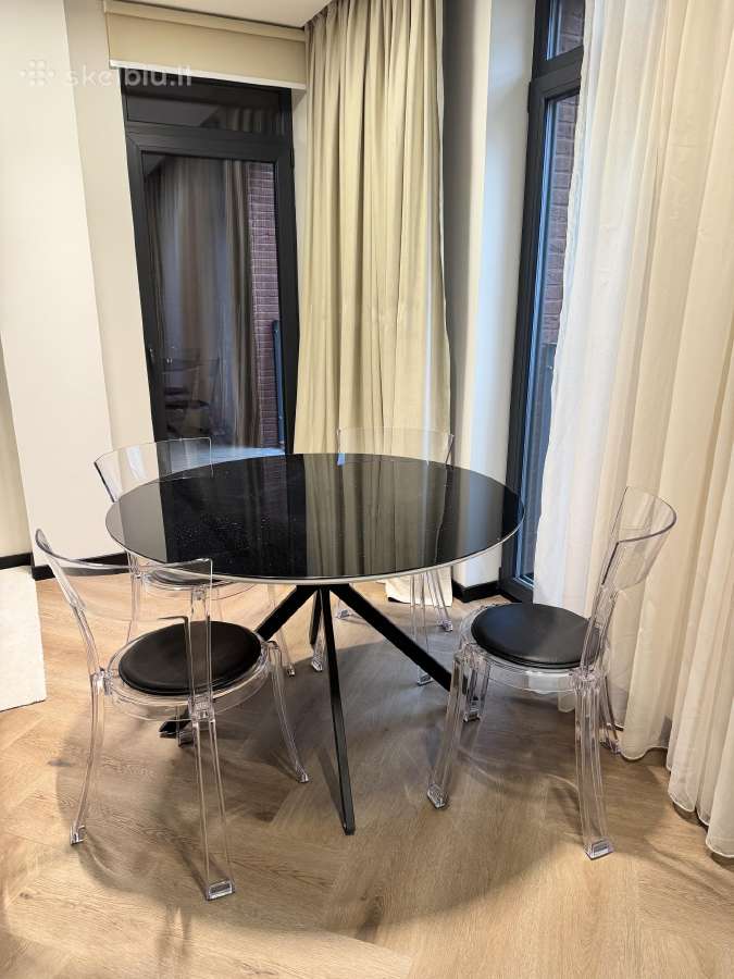 Stiklinis stalas + 4 Ikea kėdės - nuotraukos Nr. 2