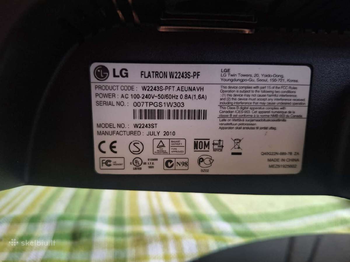 Monitorius LG W2243st - nuotraukos Nr. 3