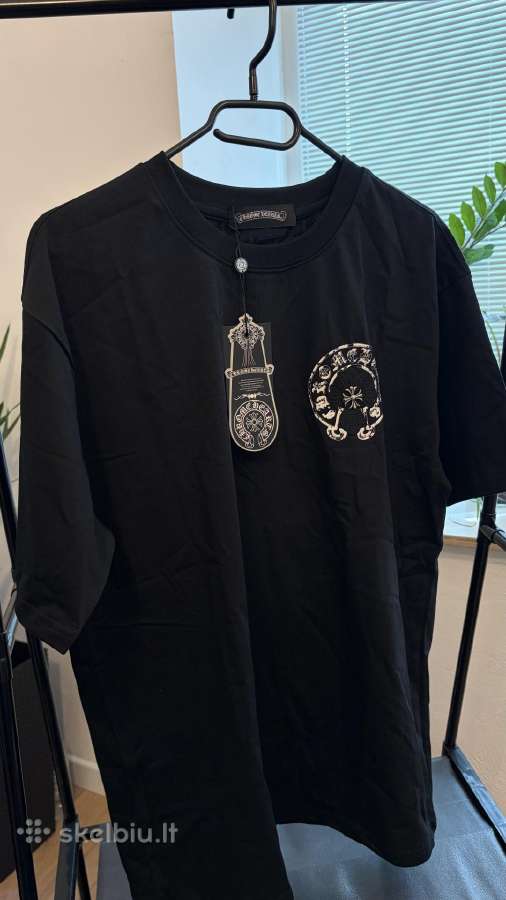 Chrome Hearts juodi marškinėliai su kryžių dekoru - nuotraukos Nr. 3