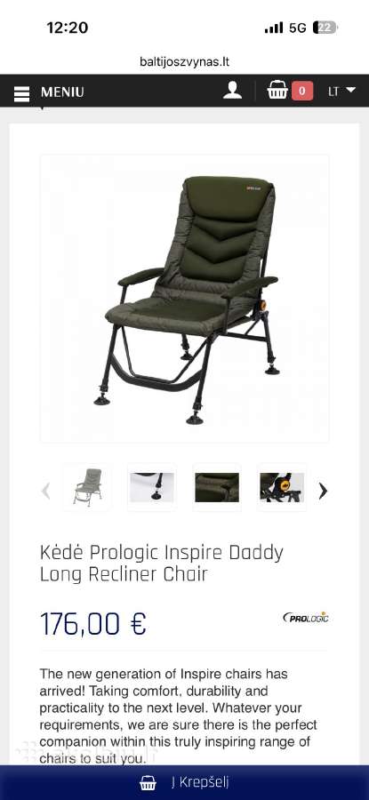 Kėdė Prologic Inspire Daddy Long Recliner Chair - nuotraukos Nr. 5