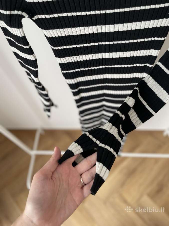 H&m dryžuota prigludusi midi suknelė S dydis - nuotraukos Nr. 5
