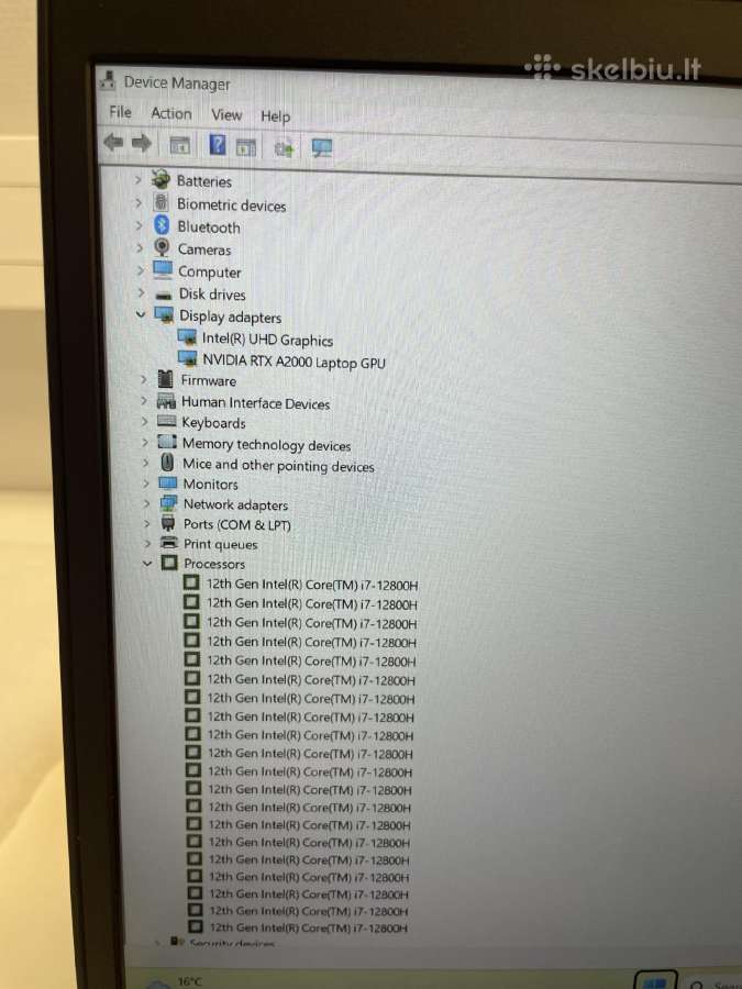 Lenovo Thinkpad P15v Gen3 i7-12800h 16gb 512gb SSD - nuotraukos Nr. 8