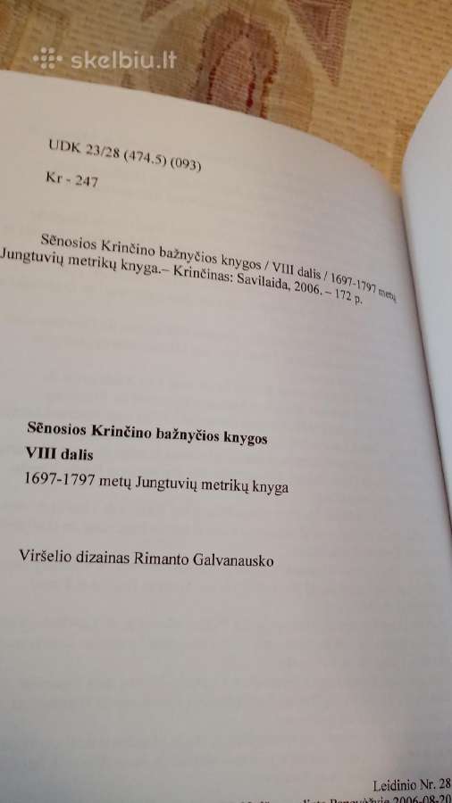 Senosios Krinčino bažnyčios knygos 1697-1797 - nuotraukos Nr. 4