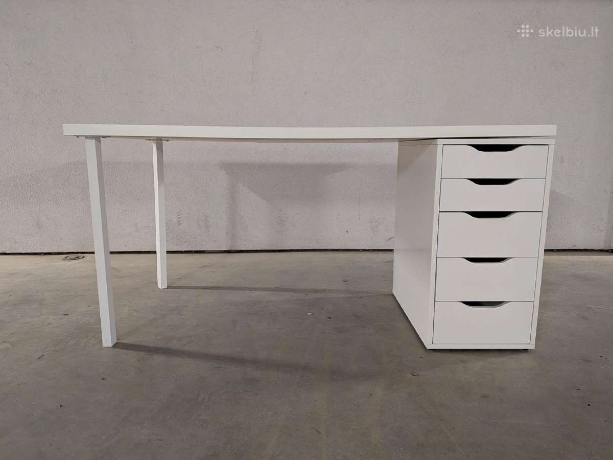 Ikea rašomasis stalas su Alex komoda (5 stalčiai) - nuotraukos Nr. 2