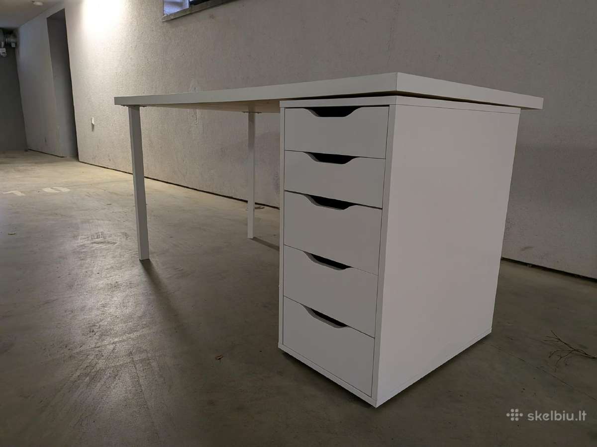 Ikea rašomasis stalas su Alex komoda (5 stalčiai) - nuotraukos Nr. 3