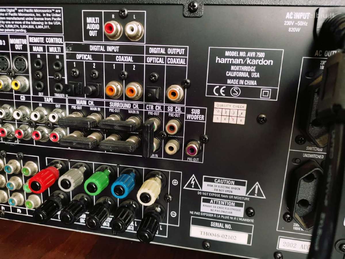 Harman kardon avr 7500 - nuotraukos Nr. 3
