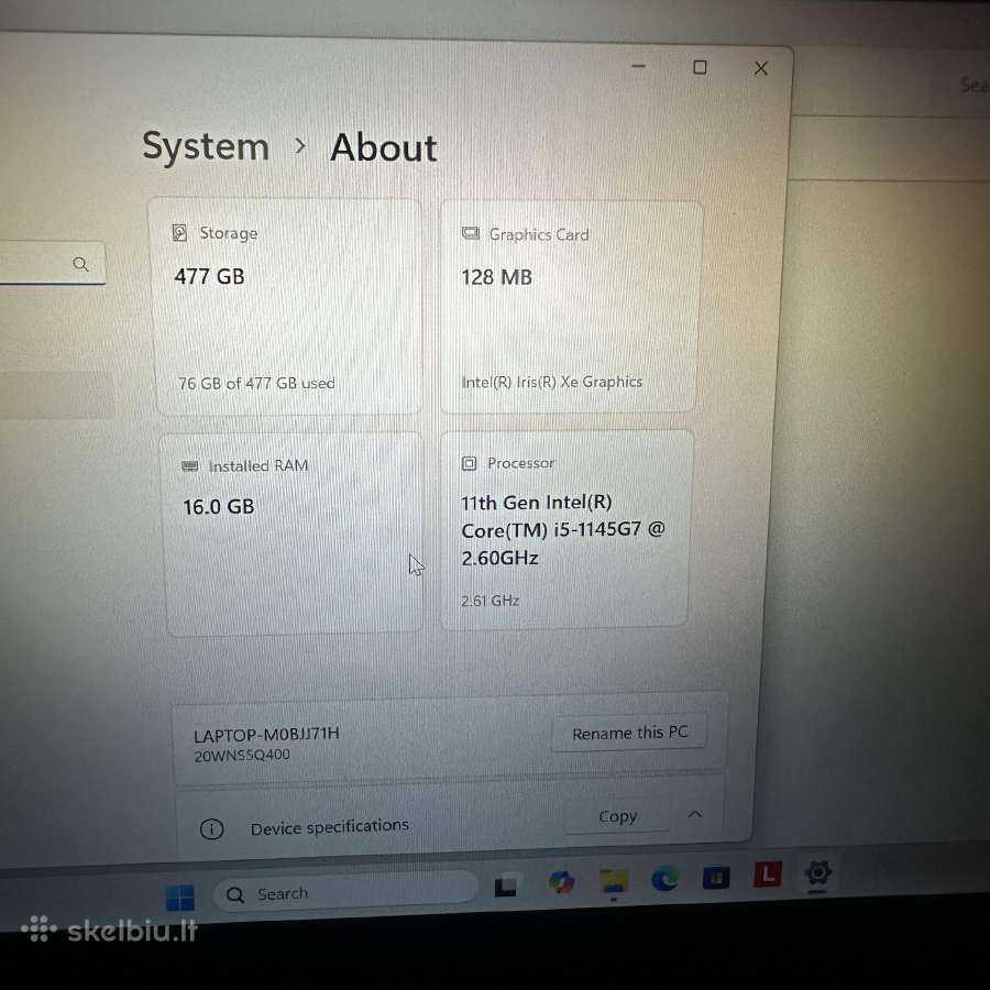 Lenovo Thinkpad T14s Gen2 I5-1145g7 16gb 512ssd 14 - nuotraukos Nr. 9