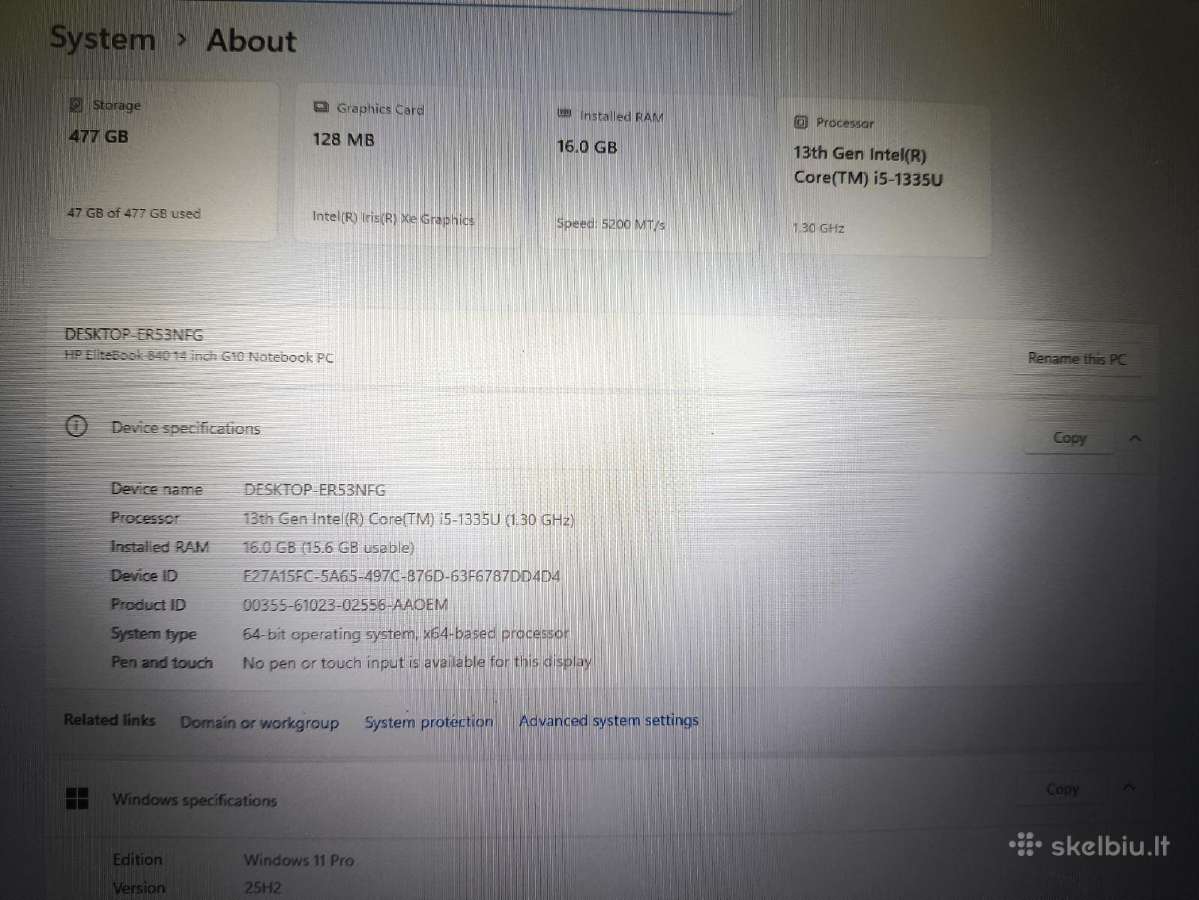 Elitebook 14.0 Fhd Ips i5-1335u 16gb 512gb 10% - nuotraukos Nr. 4