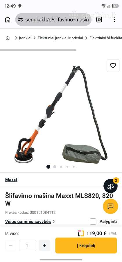 Glaisto šlifuoklis su LED pašvietimu - nuotraukos Nr. 7