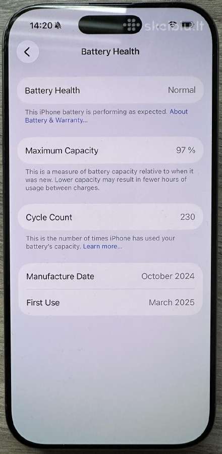 Parduodamas puikios buklės iPhone 16pro, 128 GB - nuotraukos Nr. 6