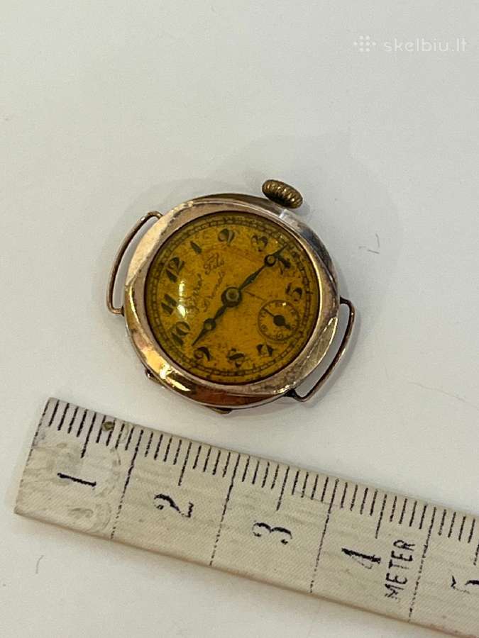 Vintažinis laikrodis Perret Fils Brenets, 14k gold - nuotraukos Nr. 3