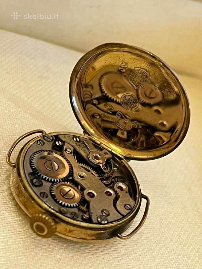 Vintažinis laikrodis Perret Fils Brenets, 14k gold - nuotraukos Nr. 4