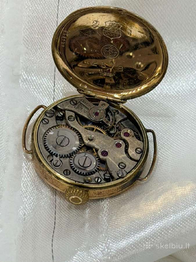 Vintažinis laikrodis Perret Fils Brenets, 14k gold - nuotraukos Nr. 7
