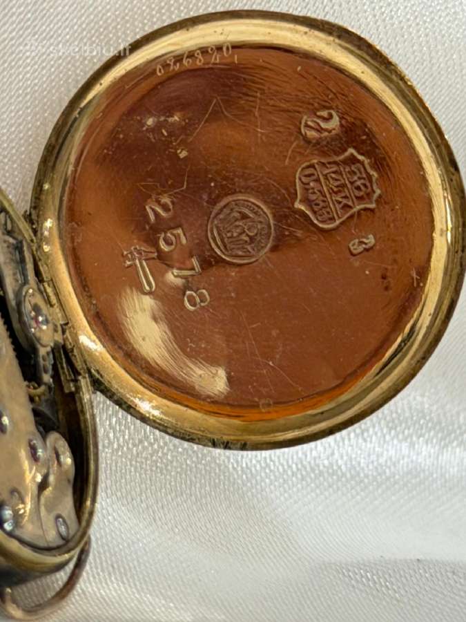 Vintažinis laikrodis Perret Fils Brenets, 14k gold - nuotraukos Nr. 8