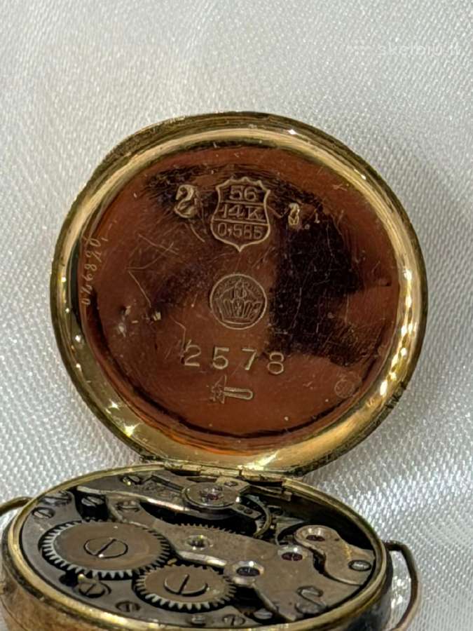 Vintažinis laikrodis Perret Fils Brenets, 14k gold - nuotraukos Nr. 11