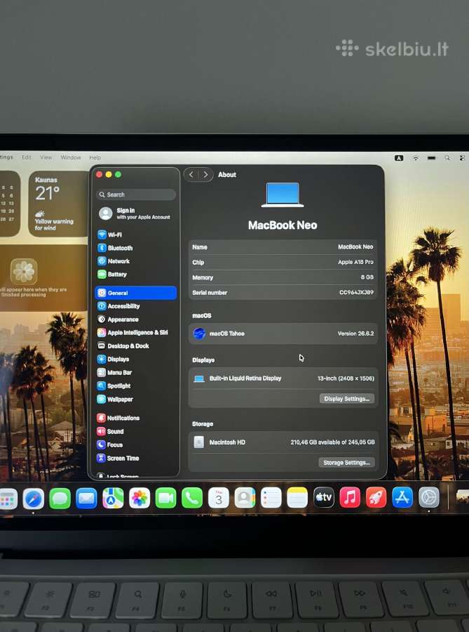 MacBook Neo 256gb/8gb - nuotraukos Nr. 7
