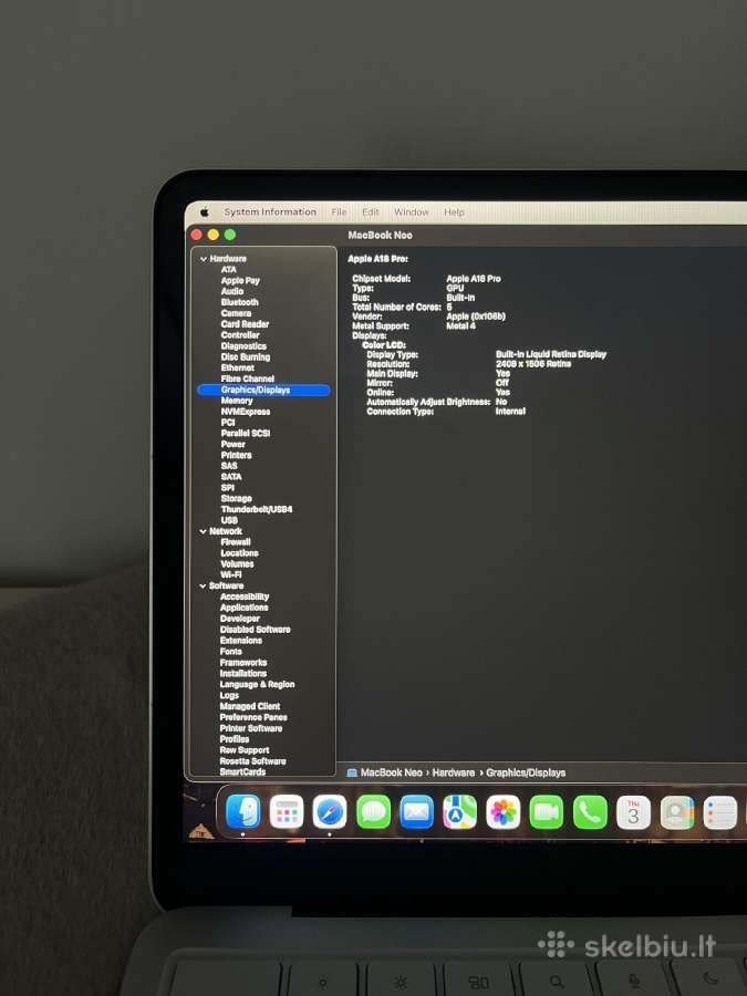 MacBook Neo 256gb/8gb - nuotraukos Nr. 9
