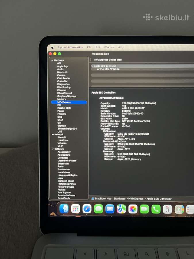 MacBook Neo 256gb/8gb - nuotraukos Nr. 11