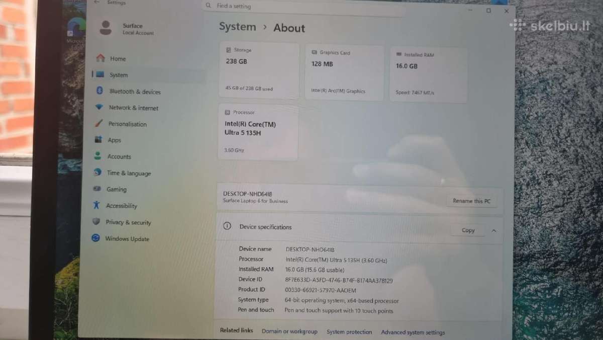 Microsoft Surface Laptop 6 13.5 - nuotraukos Nr. 2