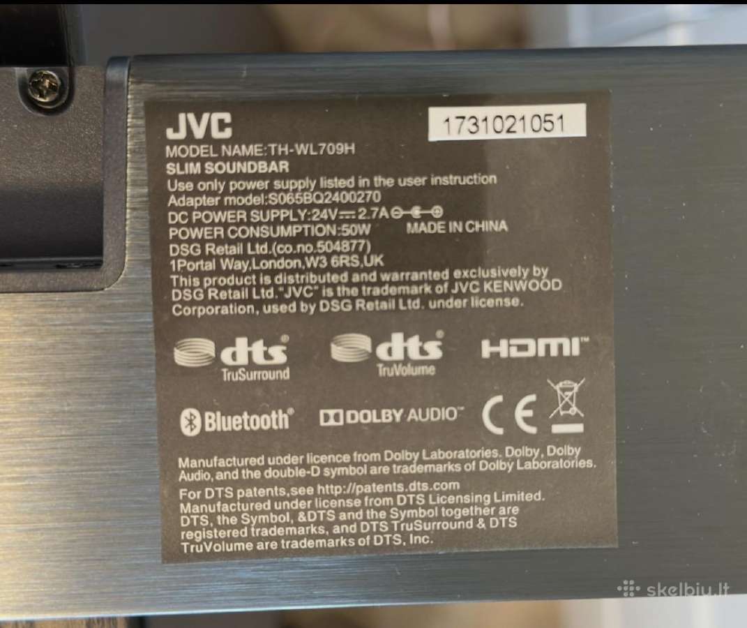 JVC Th-wl709h soundbaras su bosinę kolonėle - nuotraukos Nr. 2