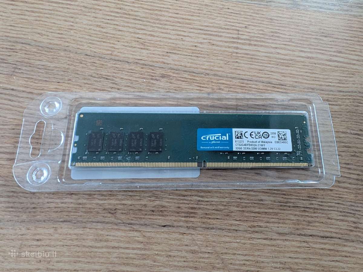 RAM Crucial 32gb Ddr4-3200 Udimm -nauja, garantija - nuotraukos Nr. 2