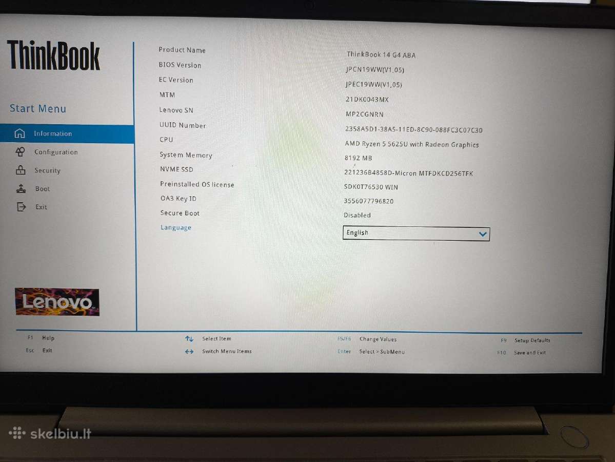 Thinkbook 14.0 Fhd Ips Ryzen 5 5625u 8gb 256gb - nuotraukos Nr. 4