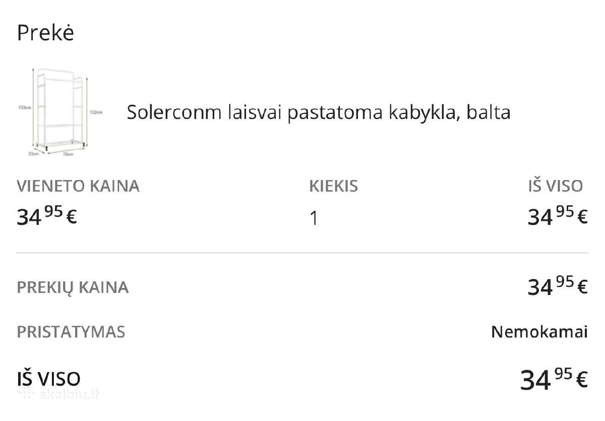 Drabužių kabykla su batų lentyna - nuotraukos Nr. 3