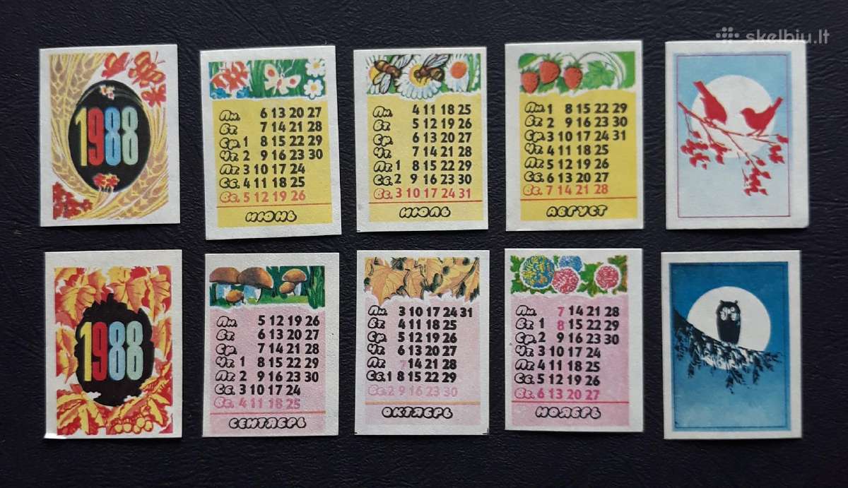 Degtukų etiketė Naujametinė 1988 Serija-18vnt - nuotraukos Nr. 2