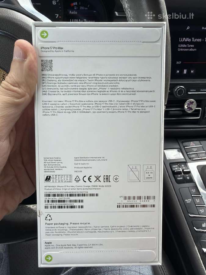 Parduodu Naują iPhone 17pro Max 256gb - nuotraukos Nr. 2