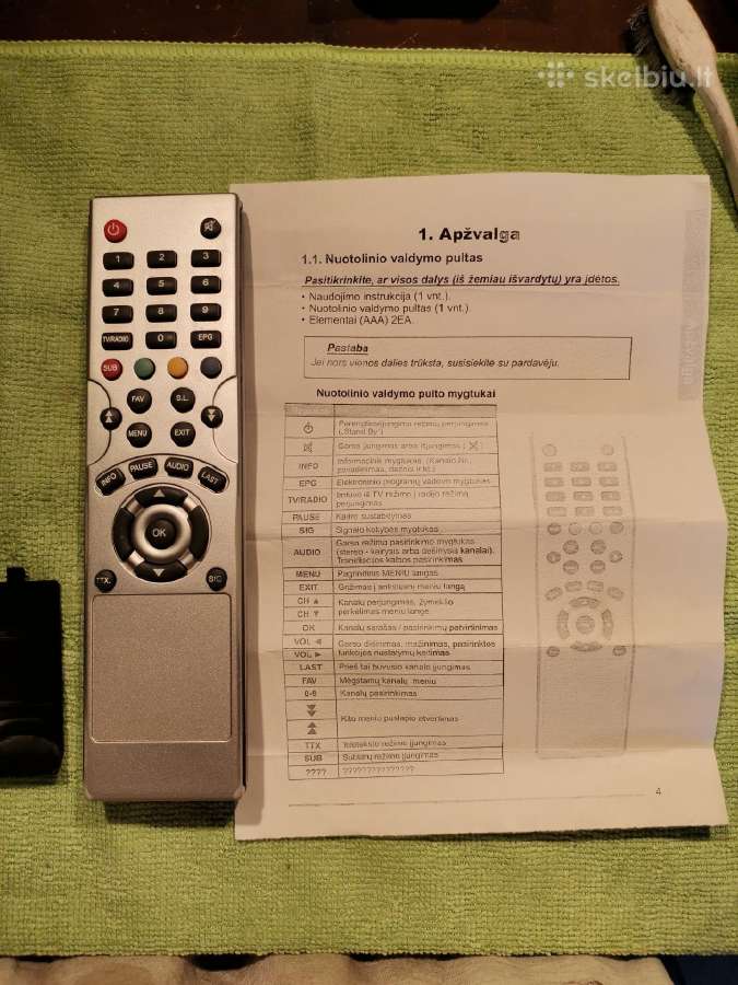 Naudotas TV/radio pultelis s/n:0712a080149 - nuotraukos Nr. 2