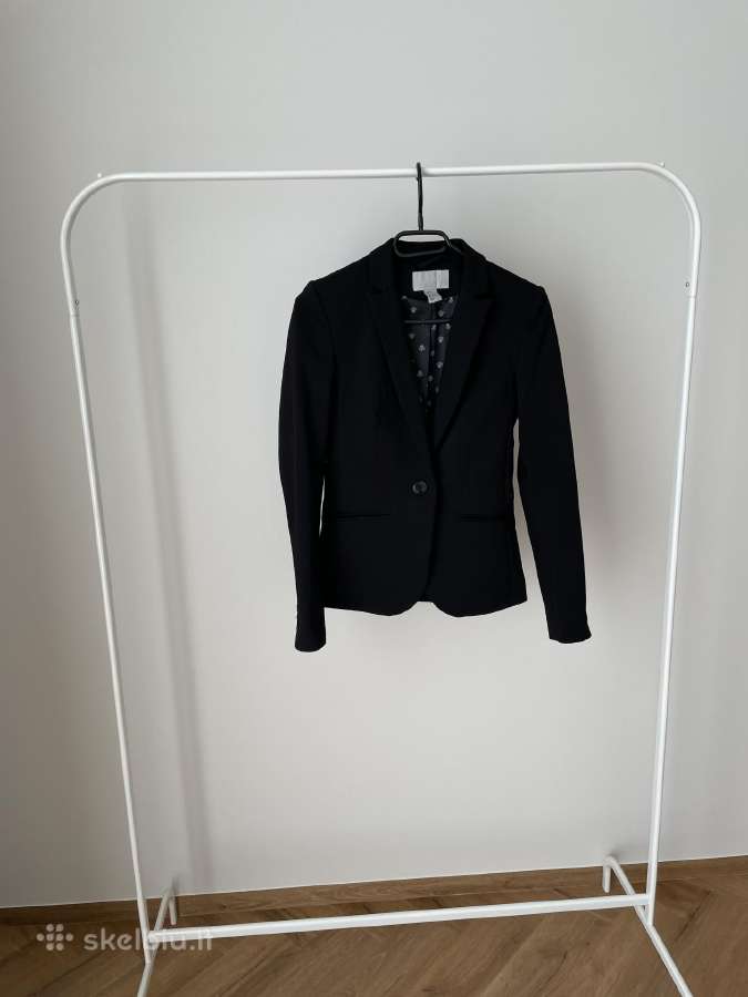 H&m juodas klasikinis švarkas 34 dydis - nuotraukos Nr. 2