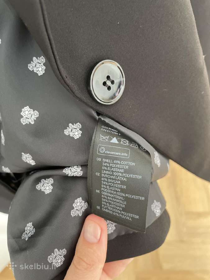 H&m juodas klasikinis švarkas 34 dydis - nuotraukos Nr. 5
