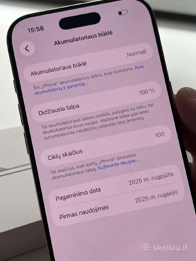 iPhone 17 Air 256gb 100% Baterija - nuotraukos Nr. 7