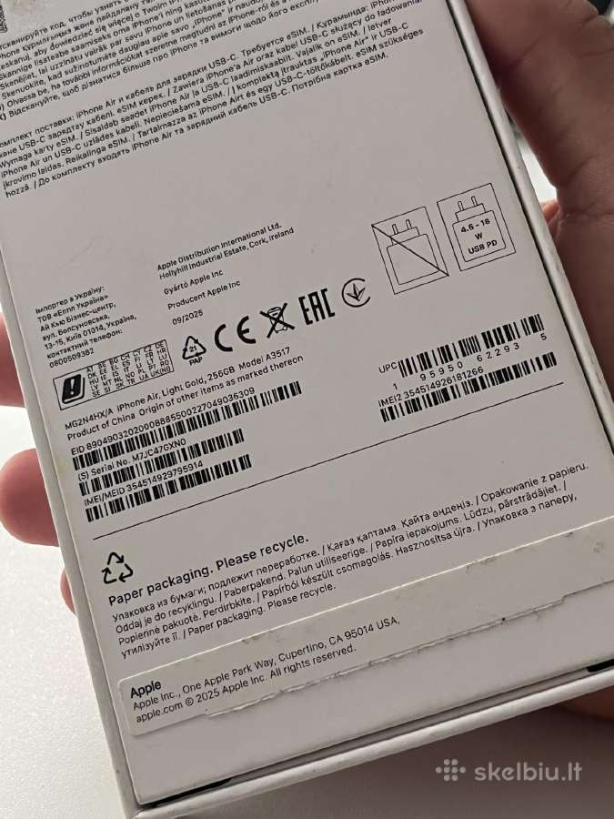 iPhone 17 Air 256gb 100% Baterija - nuotraukos Nr. 9