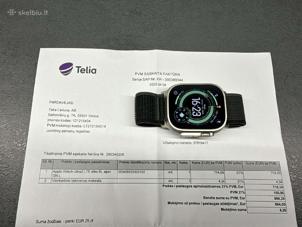 Apple Watch Ultra 2 su garantija! - nuotraukos Nr. 8