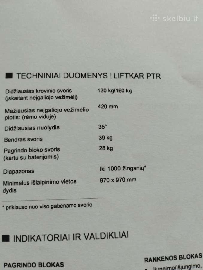Vikšrinis laiptų kopiklis Liftkar Ptr - nuotraukos Nr. 4
